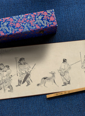 清 罗聘 锁谏图 唐 阎立本(传)锁谏图双版横幅人物画高清微喷复制
