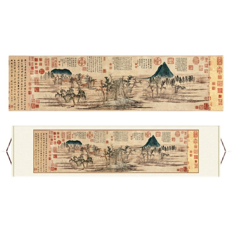 元 赵孟頫 鹊华秋色图全卷高清复制品手卷微喷客厅卧室装饰国画,淘宝优惠券,粉丝福利购,淘宝优惠卷