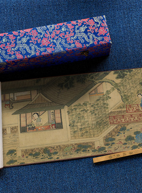 明 仇英 西厢记册 古代人物建筑绘画博物馆原版原画高清微喷复刻