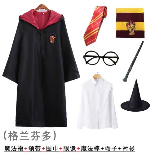哈利波特学院长袍魔法袍周边衣服装儿童巫师袍COS斗篷万圣节表演 - 图2