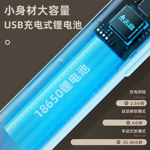 志高电蚊拍充电式家用超强力锂电池灭蚊灯二合一驱蚊神器打苍蝇拍 - 图3