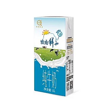 悠纯认养牧场新鲜早餐奶全脂纯牛奶1L*2[5元优惠券]-寻折猪
