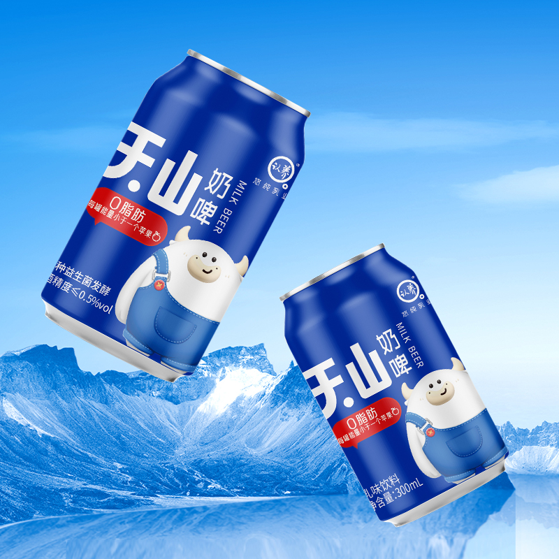 悠纯天山奶啤300ml*6罐乳酸菌饮料益生菌含酒精