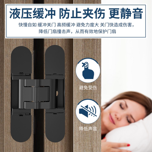 KEIL隐形合页自动关门液压缓冲暗门隐藏暗藏自闭十字铰链 - 图0