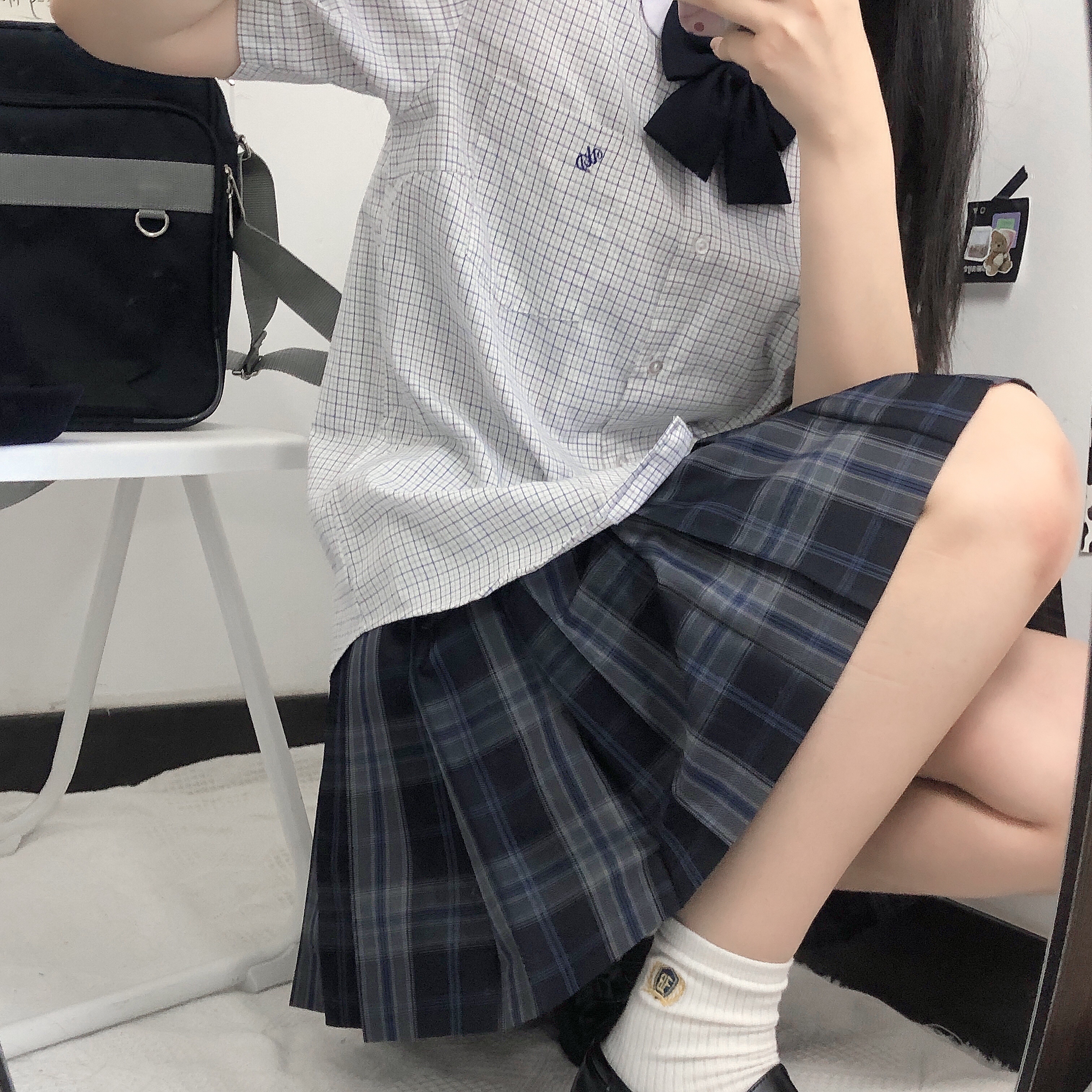 孤山 格裙心脏地震原创jk制服套装校供感百褶半身学生女学院短裙 - 图2