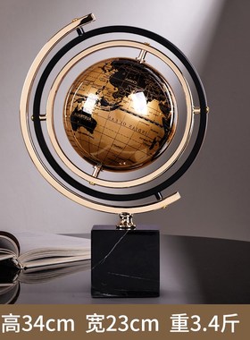 轻奢地球仪摆件办公室客厅电视柜2024新款领导书房高档家居装饰品