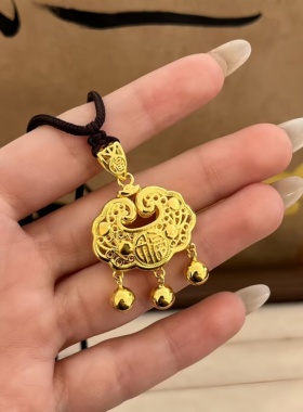 金包银福字平安锁宝宝吊坠礼物