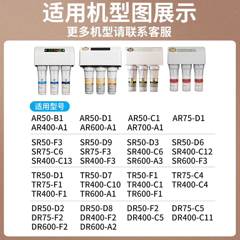 通用AO史密斯净水器机过滤芯PP棉AR/TR/ AR/ SR/ TR/ D1/DR400/50-图0