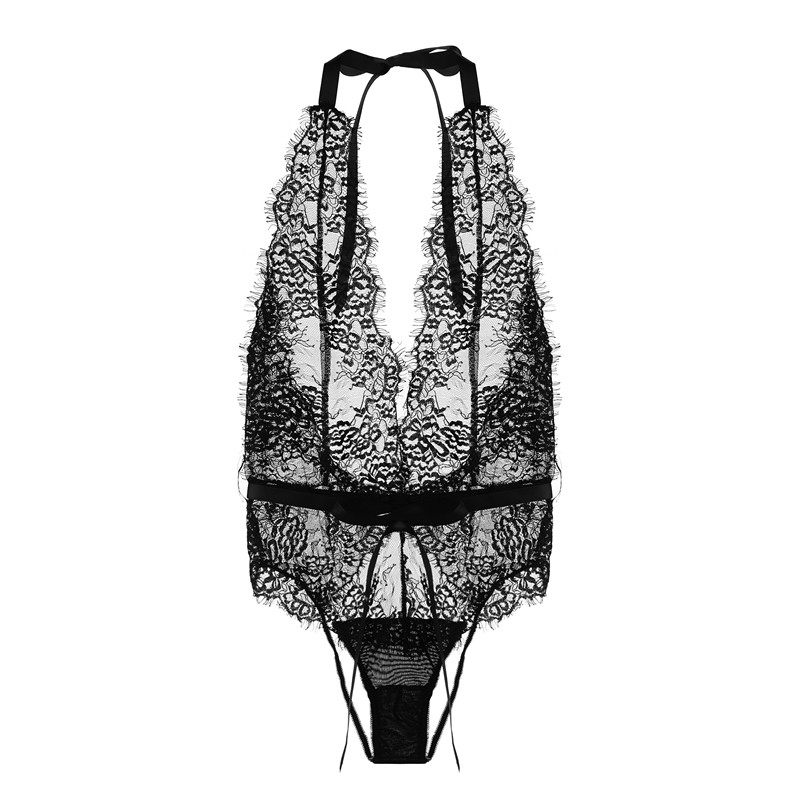 法式蕾丝白色薄款连体私房性感睡裙 做你的猫 集美私藏睡衣/家居服套装