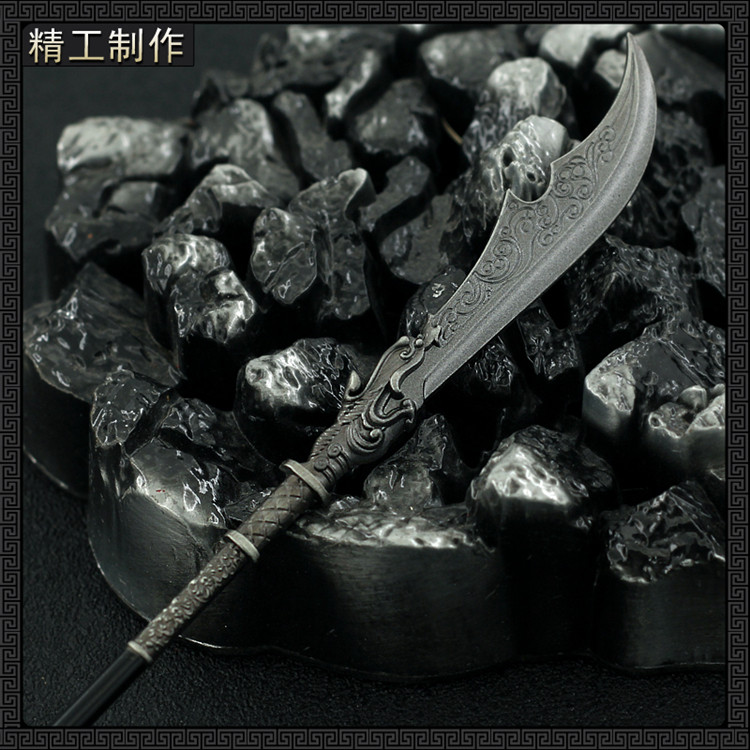 杨家将影视周边 杨业大刀 杨家枪金属小兵器模型合金武器玩具摆件