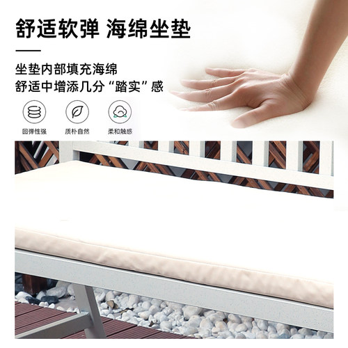 公园椅户外长椅 休闲室外花园庭院长条椅子铁艺阳台长凳 靠背凳子 - 图2
