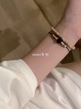 ouswa黑玛瑙财神原创手绳手串