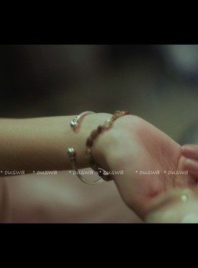 ouswa原创【老城区的角落】90s古董做旧s925纯银叠戴百搭开口手镯