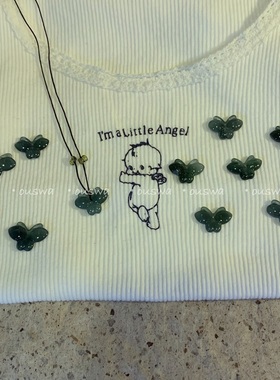 ouswa原创【东流的水】天然翡翠玉石和田玉龙蝴蝶葫芦锁骨链项链