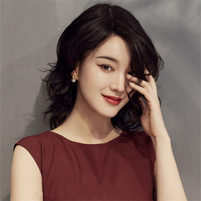 假发女中长发2023年时尚新款真发网红长卷发锁骨短发自然全头套式