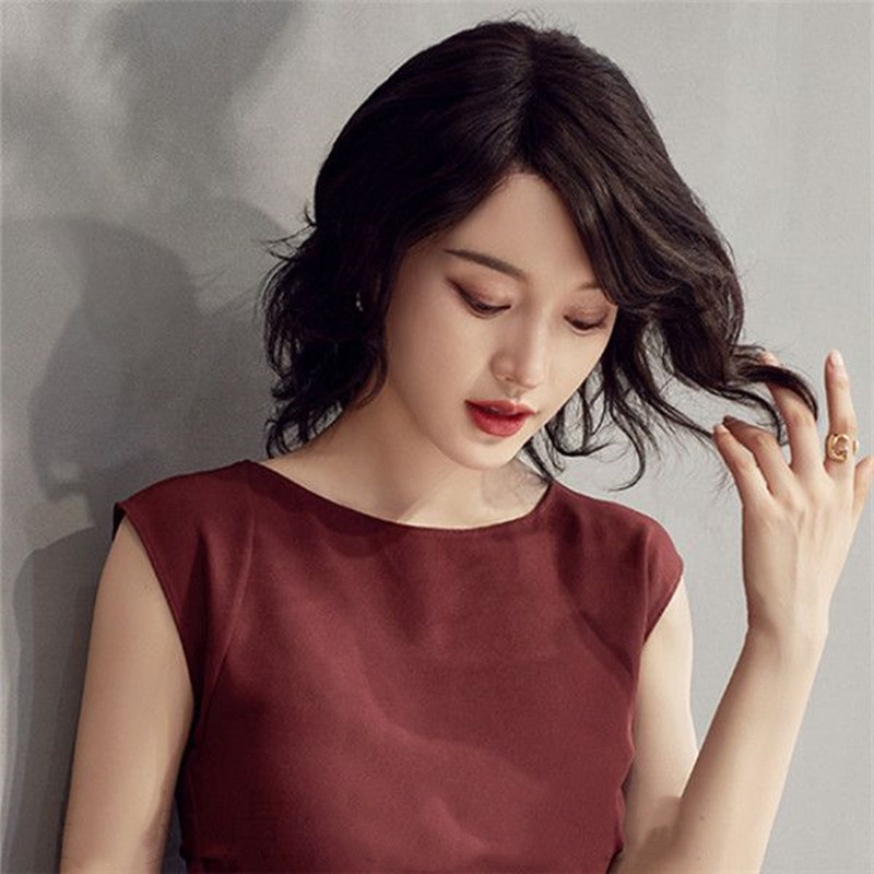 假发女中长发2023年时尚新款真发网红长卷发锁骨短发自然全头套式