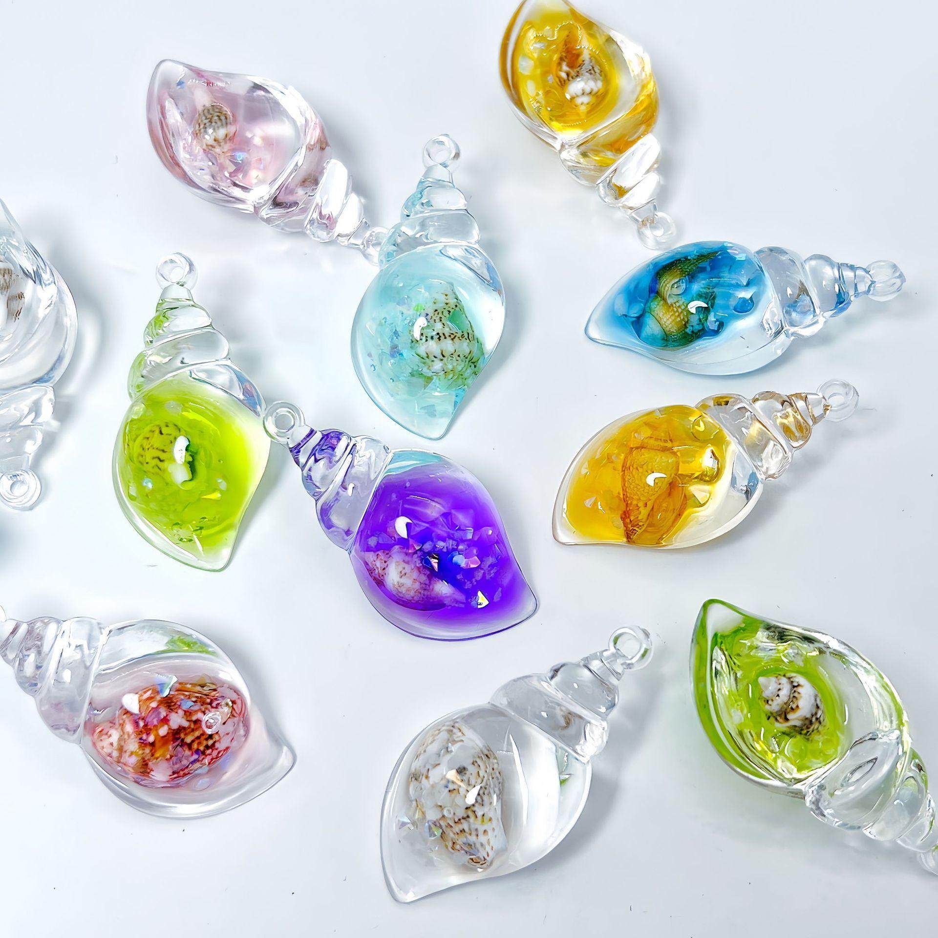 彩色夜光海螺螺中螺diy奶油胶钥匙扣包包耳环挂件亚克力饰品配件,淘宝优惠券,粉丝福利购,淘宝优惠卷