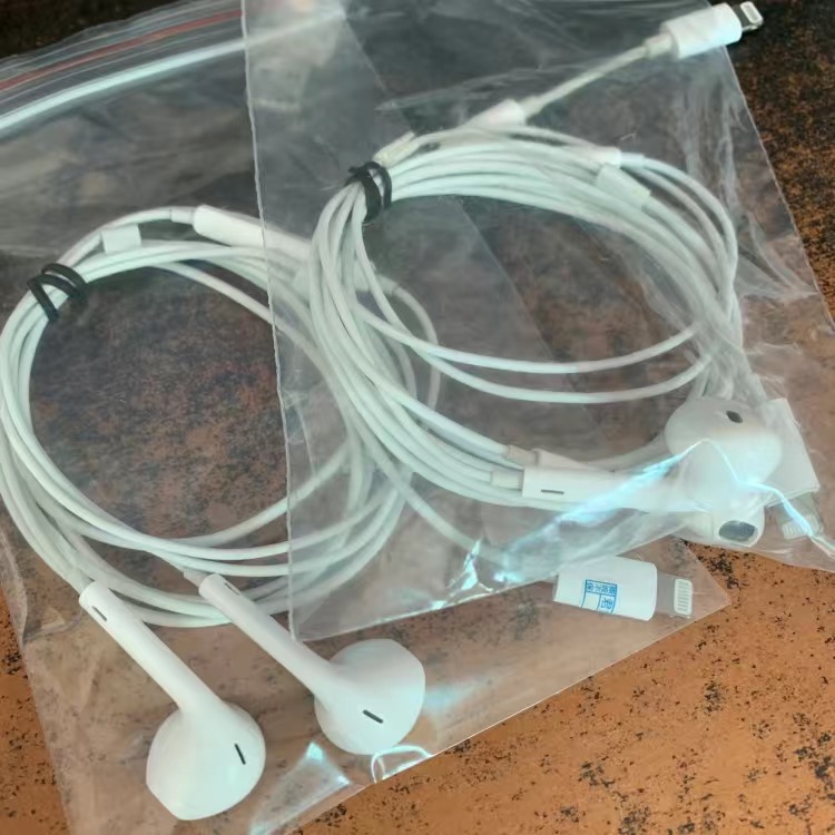 二手原装适用于苹果耳机567/7p/8/8p/XR1112圆头扁头耳机线控耳机 - 图0