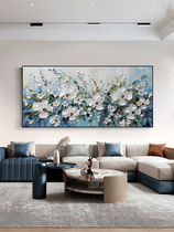 Pure hand painted abstract floral creatine oil painting sofa Background modern minimalist living-room transverse plate atmosphere solid decoration painting