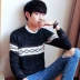 Áo len nam mùa đông phiên bản Hàn Quốc của vòng cổ trẻ trung Bộ đồ bó dài tay áo dài xu hướng quần áo áo len nam - Hàng dệt kim