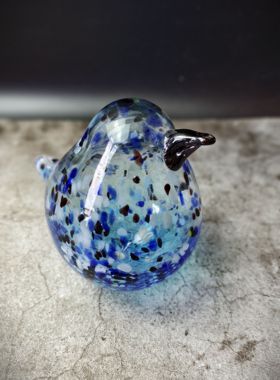 琉璃小鸟 红酒架摆件办公桌开业礼物玻璃呆萌酒柜小鸟彩色斑点