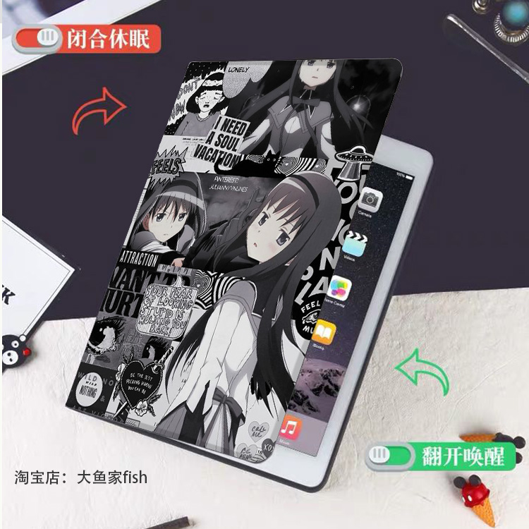 魔法少女小圆晓美焰适用iPad10.2保护套Air3/4华为matepad Pro11平板min5/6小米6max红米pad荣耀x8pro畅享9.7