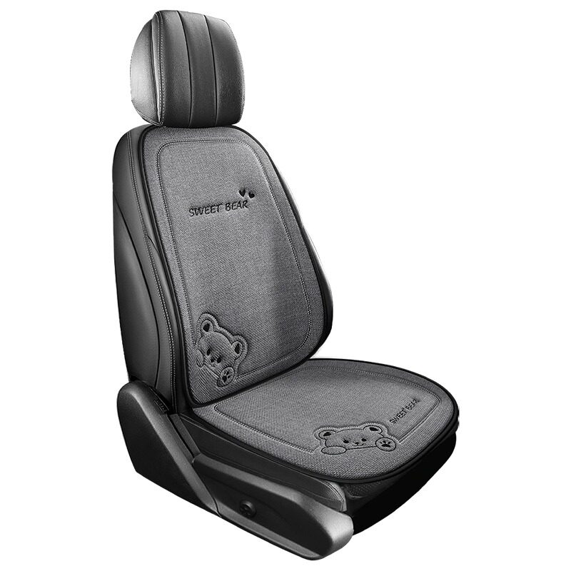 汽车坐垫三件套四季通用单片亚麻座椅套半包座垫冬季可爱车载垫子