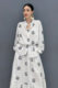 2026 Spring New Fashion Versatile Casual Loose Suit Printed Stand Collar Long Sleeve Spliced Skirt Set two-piece