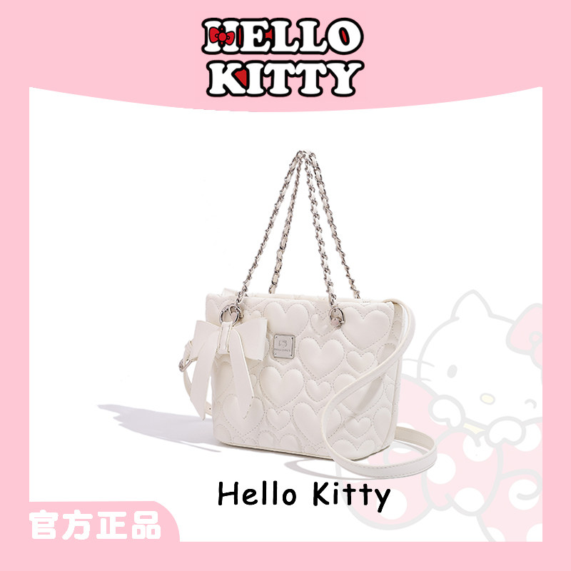 HelloKitty凯蒂猫托特包时尚链条桃心单肩包包女小香风斜挎手提包,淘宝优惠券,粉丝福利购,淘宝优惠卷