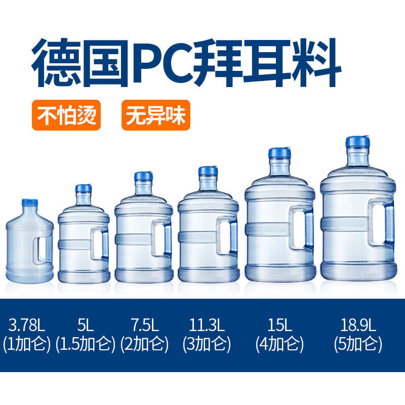 乐缔纯净水矿泉水桶家用饮水机储水用pc手提7.5L桶装水户外桶 - 图2