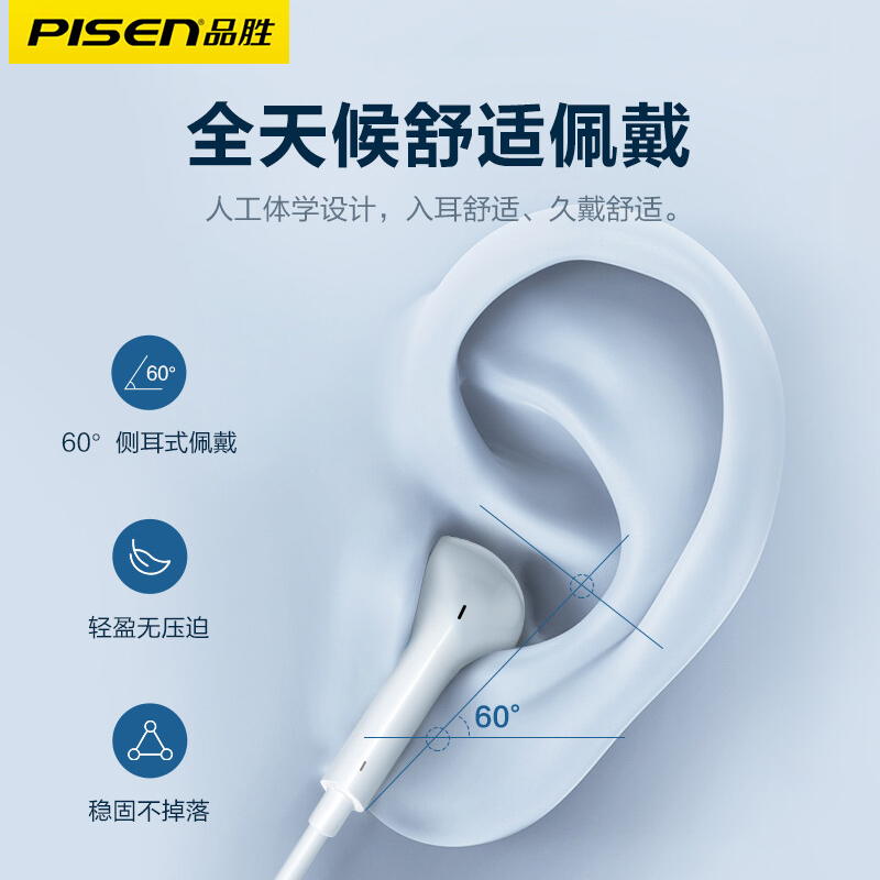 Pinsheng high-quality wired headphones are suitable for iPhone 8-16