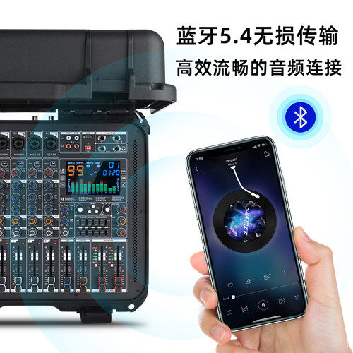 专业8路调音台带功放一体机工具箱大功率99种数字效果音响套装 - 图2