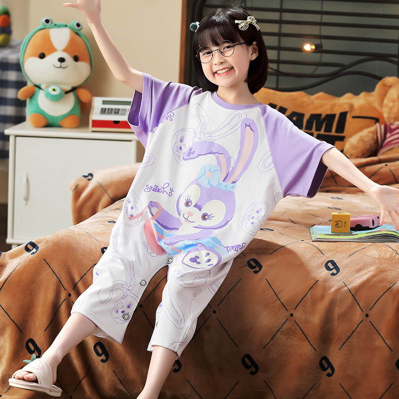 卡通女童夏季纯棉连体衣小老虎睡衣 珊妤睡衣/家居服套装