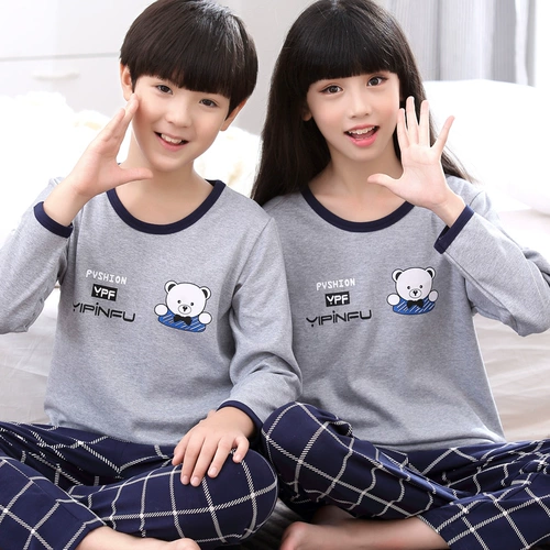 Хлопковая пижама, осенний детский лонгслив, мультяшный милый комплект, семейный стиль, подходит для подростков