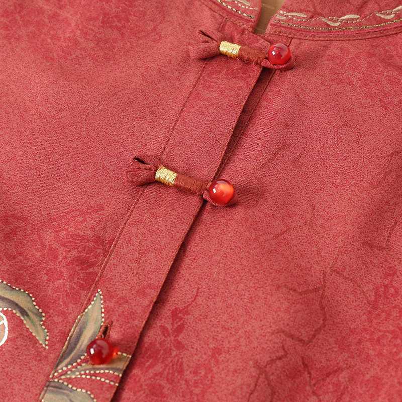 中老年人夏装女衬衫薄款大码老太太衬衣奶奶套装妈妈唐装老人衣服