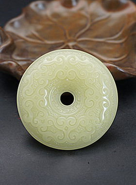 仿白玉平安扣仿古双面雕刻