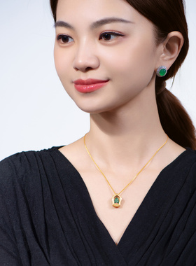 S925银镀象神新中式嘎乌盒吊坠