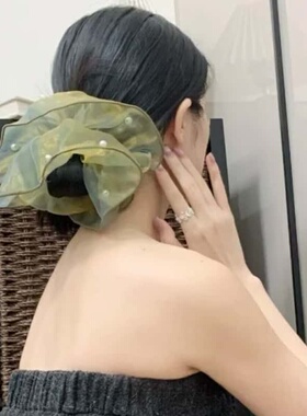 韩系钉珠发圈闪闪氛围感大肠发圈