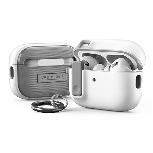 韩国VRS耳机壳适用苹果AirPods Pro2耳机套防摔保护壳双层耐摔带挂钩保护套AirPods Pro二代耳机壳带锁扣防丢 - 图3