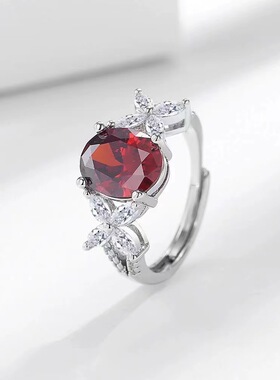 欧美跨境新款亚马逊锆石活口女个性奢华满钻彩宝戒指婚庆直播