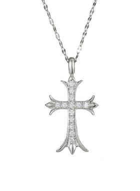 项链女 跨境网红彩色十字架小众时尚新款设计感吊坠气质钛钢项链