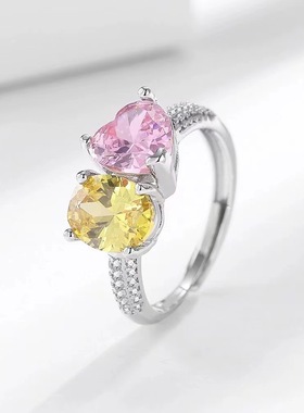 锆石满钻女戒指婚庆轻奢简约百搭