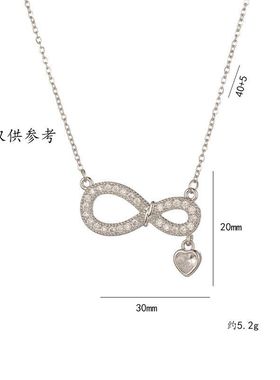 钛钢项链女 欧美简约8字小众设计感心形吊坠ins潮网络时尚锁骨链