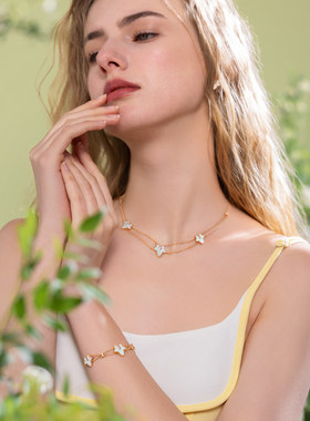 常青藤三叶复古轻奢手链送女友