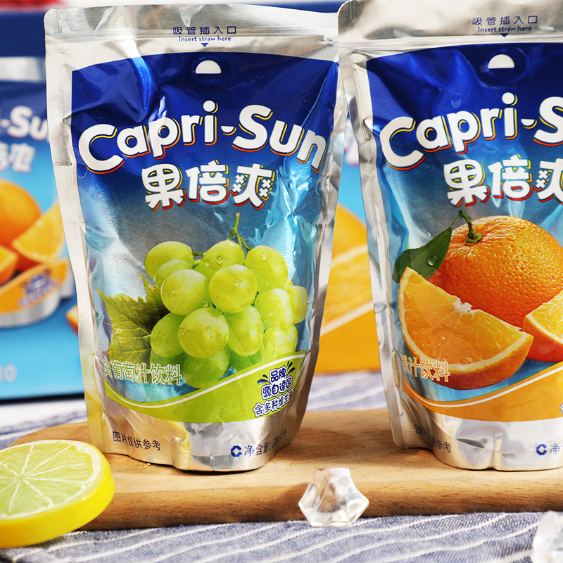 整箱10袋德国capri-sun果倍爽儿童果汁200ml装网红饮料整箱批特价 - 图0