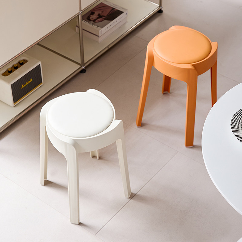 塑料凳子加厚家用大座面可叠放餐桌板凳高圆凳客人备用软包风车凳,淘宝优惠券,粉丝福利购,淘宝优惠卷