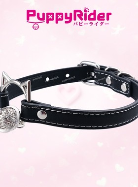 PUPPYRIDER黑色猫咪铃铛项圈