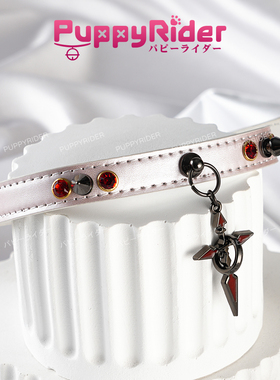 PUPPYRIDER十字晶石铆钉项圈女m