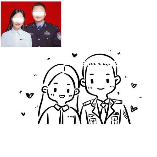 q版手绘头像形象照片logo卡通简笔画线条图案手机壳设计定制作 - 图1