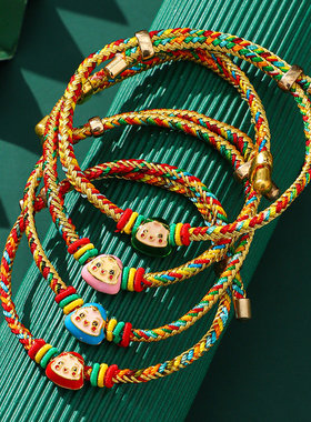 端午五彩绳手工编织粽子手链